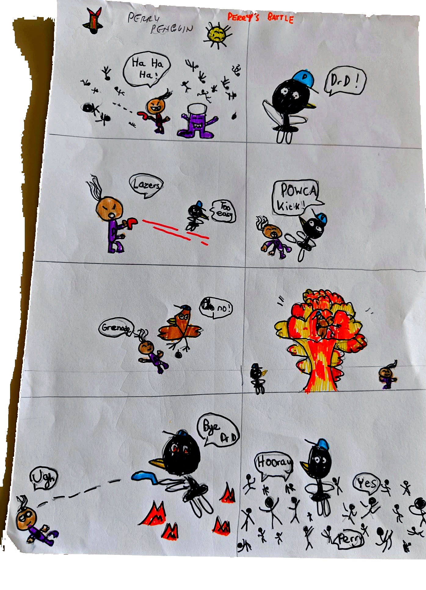 Perry's Battle comic starring Perry Penguin